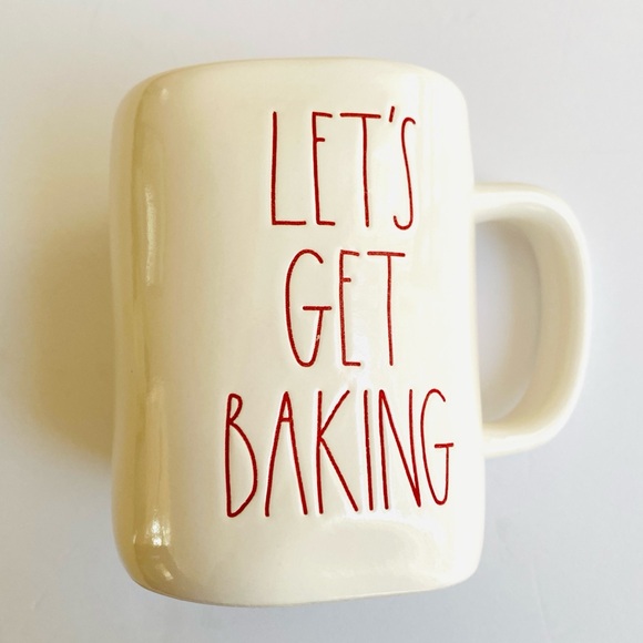 RAE DUNN BY MAGENTA LETS GET BAKING MUG WHITE IVORY CERAMIC - Picture 1 of 8
